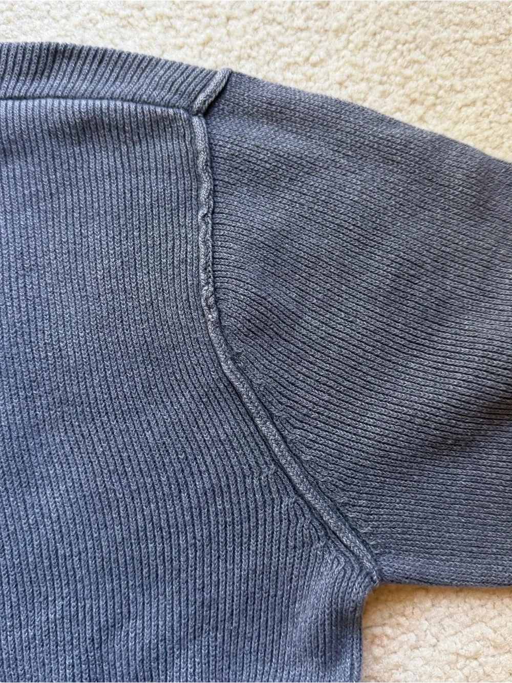 Hollister Men’s Large Gray Washed Crewneck Sweater Distressed Casual